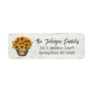 Rustic Fall Sunflowers Thanksgiving Return Address