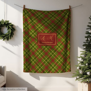 Rustic Fall Tartan Blanket Personalized Farmhouse 