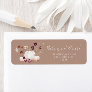 Rustic Fall Taupe Floral Pumpkin Wedding