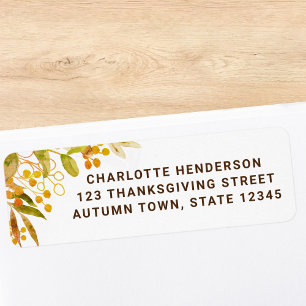 Rustic Fall Theme Return Adresse