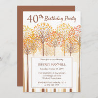 Rustic Fall Trees Terracotta 40th Birthday Party