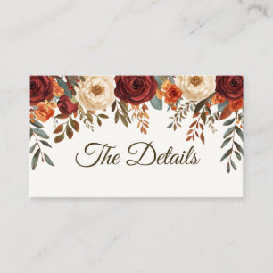 Rustic Fall Wedding Enclosure Card   Custom QR Cod