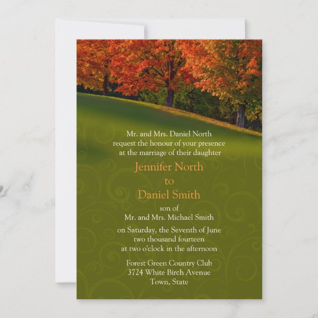 Rustic Fall Wedding Invitations (Front)