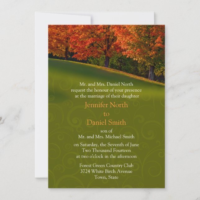 Rustic Fall Wedding Invitations (Front)