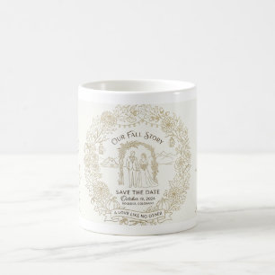 Rustic Fall Wedding Line Art Custom Keepsake Mug