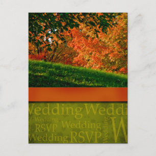 Rustic Fall Wedding Postcard