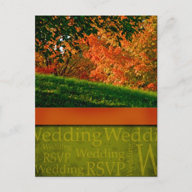 Rustic Fall Wedding Postcard (Front)