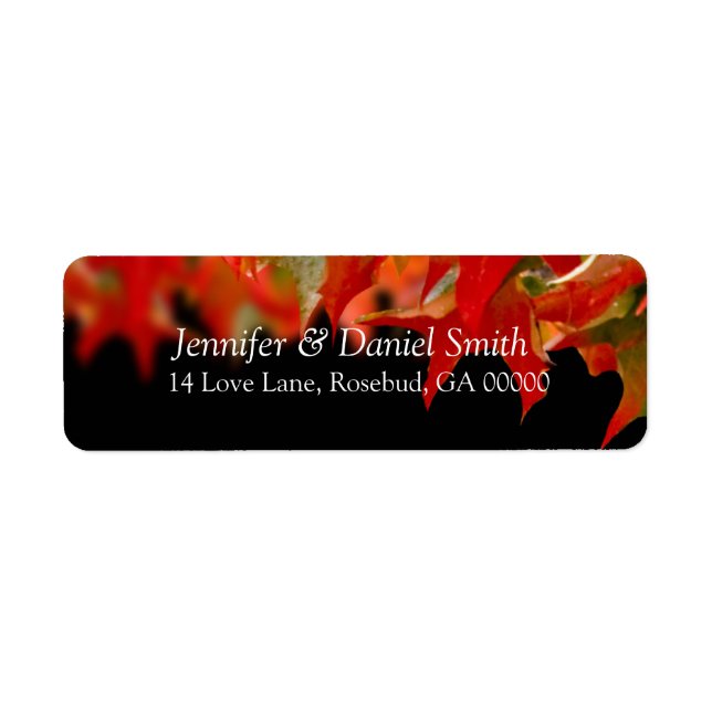 Rustic Fall Wedding Return Address Labels (Front)