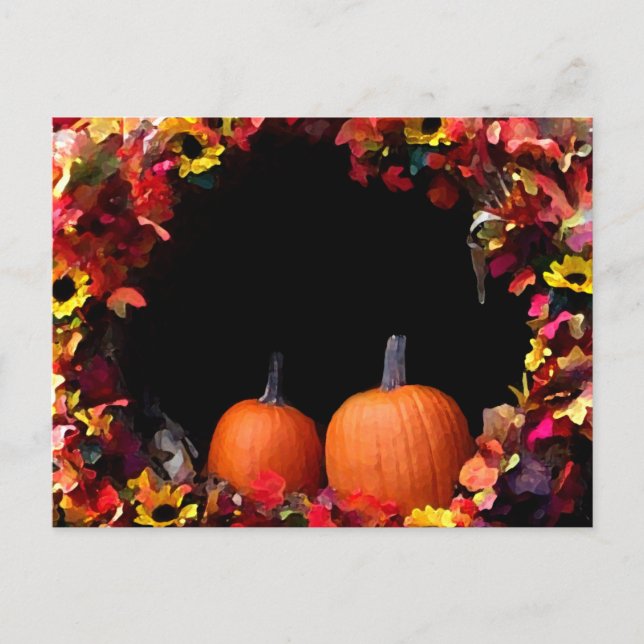 Rustic Fall Wedding Save The Date Wedding Autumn Announcement Postcard (Front)