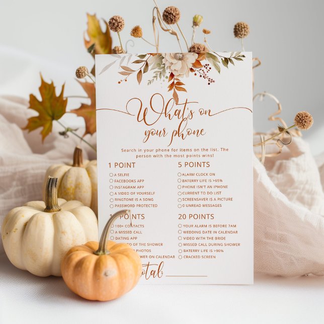 Rustic fall what's on your phone bridal game (Creator Uploaded)