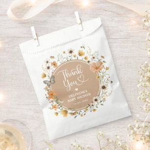 Rustic Fall Wildflower Neutral Baby Shower Favour Bag