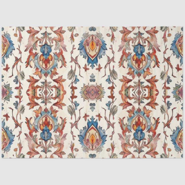 Rustic Fall With Blue Decoupage Tissue Paper (Front)