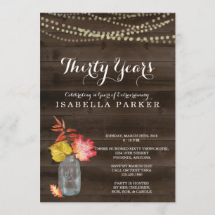 Rustic Fall Woman's Birthday Invitation