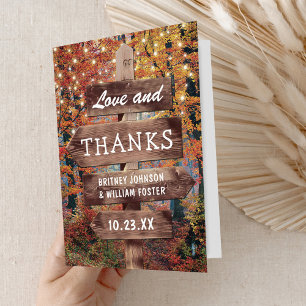 Rustic Fall Woodland Wedding Thank You Card