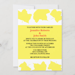 Rustic Fall Yellow Maple Leaves Colourful Boho Invitation