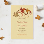 Rustic Falling Leaves Golden Fall Wedding Ceremony<br><div class="desc">Fall themed wedding ceremony program design with golden yellow background features elegant scrolls and leaves in autumn colours Personalize the custom text for your bridal party,  ceremony information,  and thank you message. Note: these text weight paper programs arrive flat and require folding to assemble.</div>
