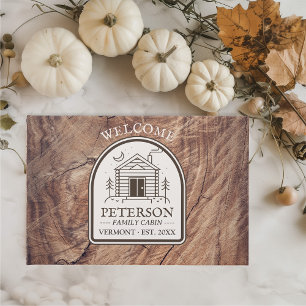 Rustic Family Cabin Wood Decor Custom Guest Book