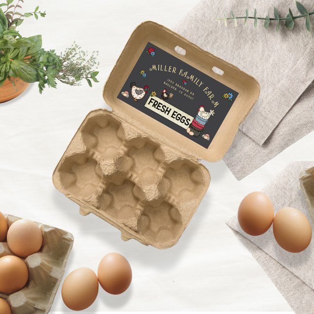 Rustic Family Farm Chicken Egg Carton Sticker (Creator Uploaded)