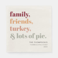 Rustic Family Friends Thanksgiving Feast Paper