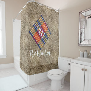 Rustic Family Initial & Name, Monogrammed Burlap