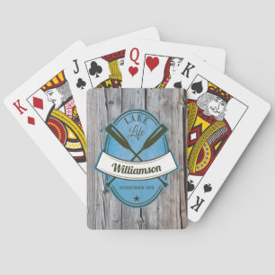 Rustic Family Lake Life Summer Vacation Playing Cards