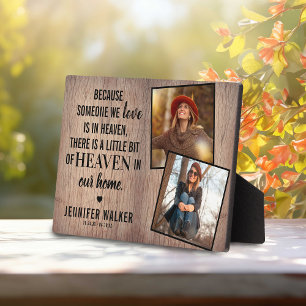Rustic Family Memorial   2 Photo Keepsake Plaque