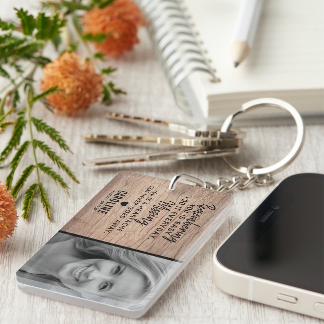 Rustic Family Memorial | Photo Keepsake Keychain (Front Right)