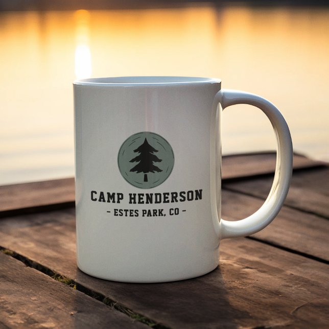 Rustic Family Name and Campsite Custom RV Camping  Coffee Mug (Creator Uploaded)