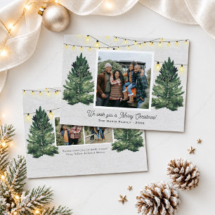 Rustic Family Photo Christmas Tree Farm Wood Holiday Card