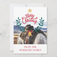 Rustic Family Ranch Carte de voeux de Noël