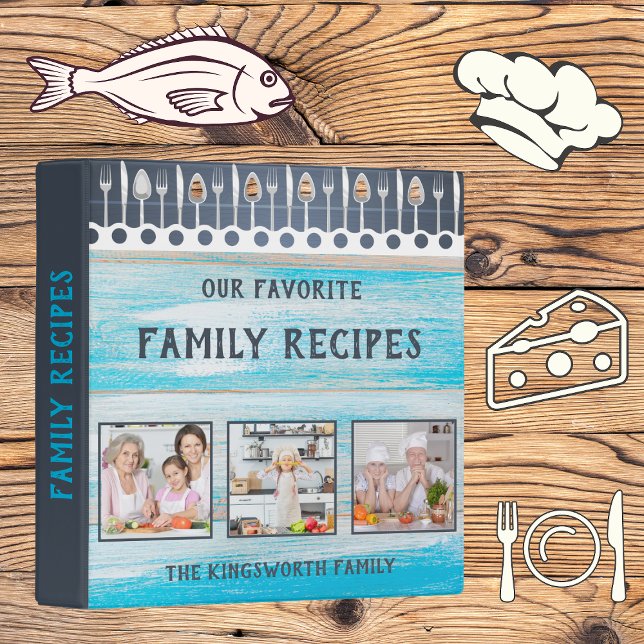 Rustic Family recipes cook book personalized photo Binder (Creator Uploaded)