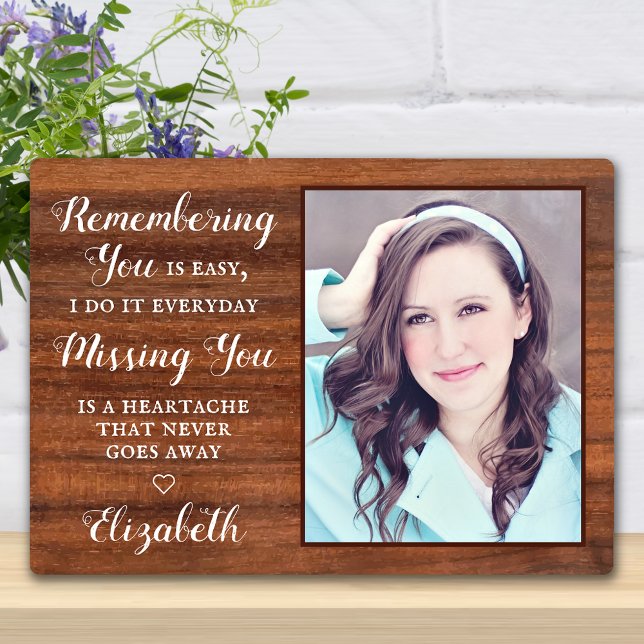 Rustic Family Remembrance Memorials Keepsake Photo Plaque (Creator Uploaded)