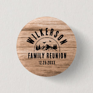 Rustic Family Reunion Cabin Retro Cool Wood 1 Inch Round Button