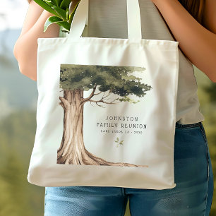 Rustic Family Reunion Party Vintage Tree Tote Bag