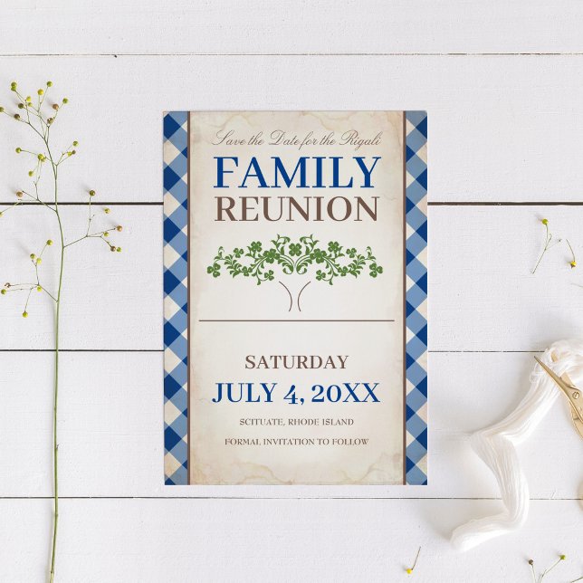 Rustic Family Reunion Save the Date Vintage Picnic Invitation (Creator Uploaded)