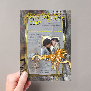 Rustic Family Stone Cabin Acrylic Invitations