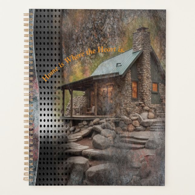 Rustic Family Stone Cabin Planner (Front)