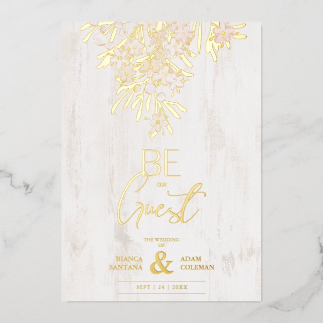 Rustic Fancy Botanical Branches on Wood Background (Front)