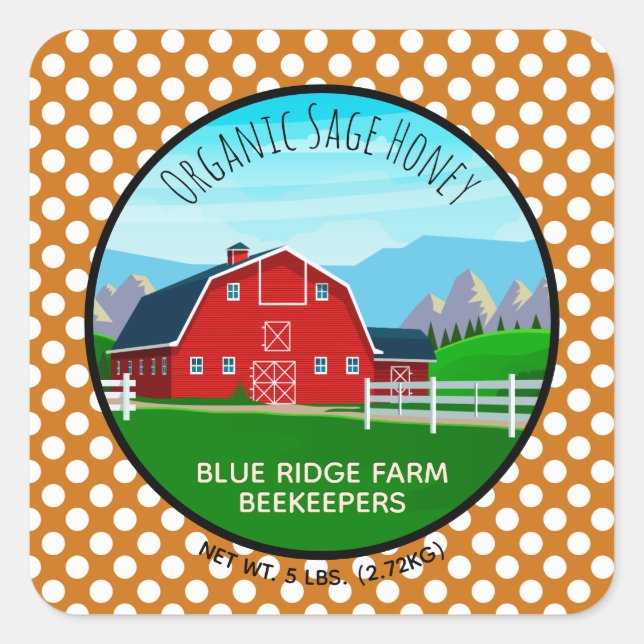 Rustic Farm Add Your Photo Amber Honey Stickers (Front)