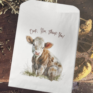 Rustic Farm Animal Cow  Favour Bag