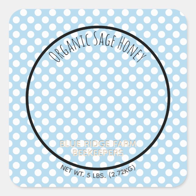 Rustic Farm Apiary Photo Blue Honey Jar Square Sticker (Front)