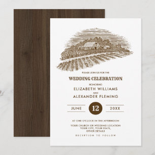 Rustic   Farm   Barn Wood Wedding Invitations