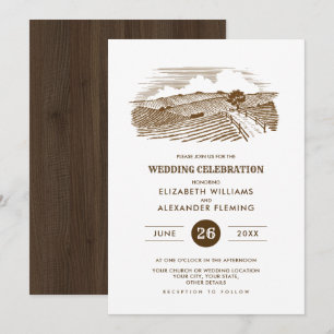 Rustic   Farm   Barn Wood Wedding Invitations