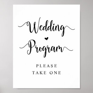 Rustic Farm, Black font, Wedding Program Poster