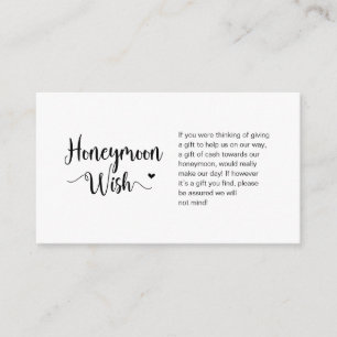 Rustic Farm, Black Script, Honeymoon Wish Enclosure Card