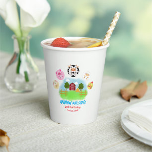 Rustic Farm Calling All Party Animals Paper Cups