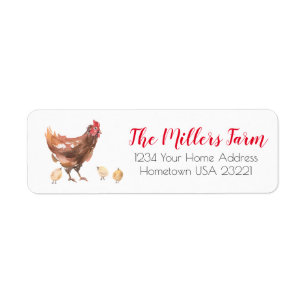 Rustic Farm Chicken Return Address