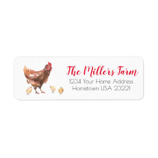 Rustic Farm Chicken Return Address