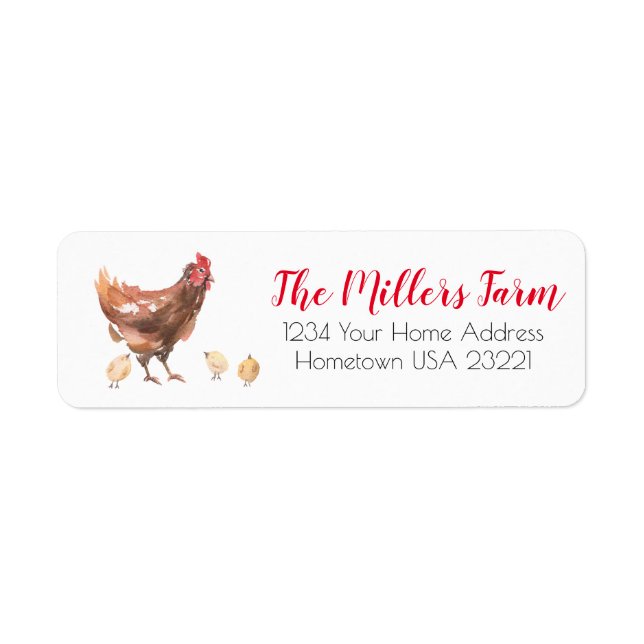Rustic Farm Chicken Return Address (Front)