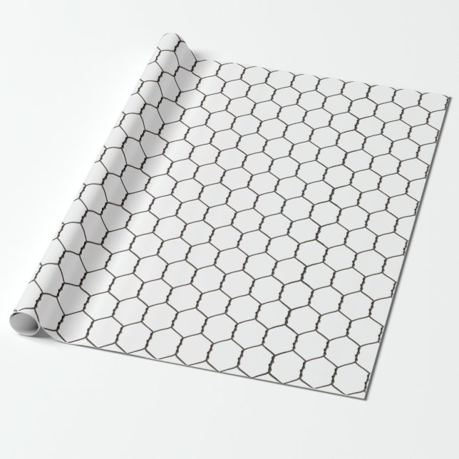 Rustic Farm Chicken Wire Wrapping Paper (Unrolled)